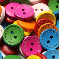 Large Coloured Wooden Buttons 